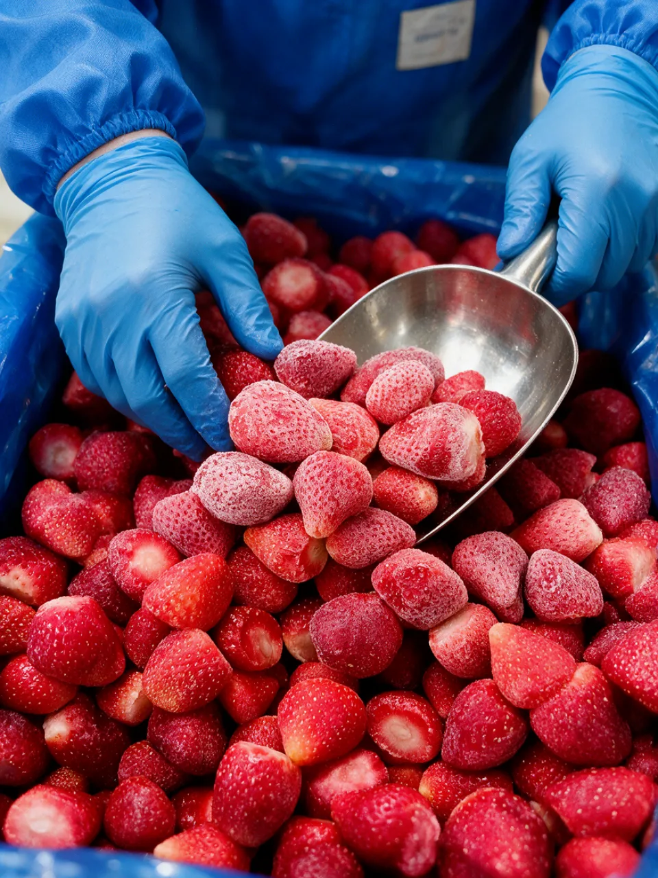 IQF strawberries, individually quick frozen